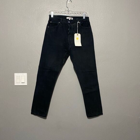RE/DONE Originals Black High Rise Distressed Button Fly Jeans Size 26 New - Picture 2 of 13